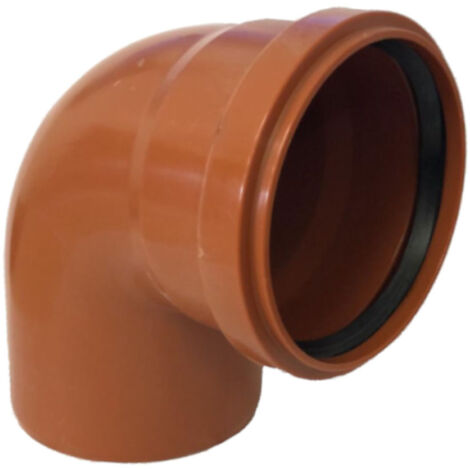 CURVA 87 ° AD INNESTO IN PVC CON GUARNIZIONE RAL 8023 - EE ¸100 RAL 8023