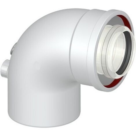 CURVA 87° COASSIALE M/F DN 60-100 CON PRESE ANALISI Diam. 60/100 STABI