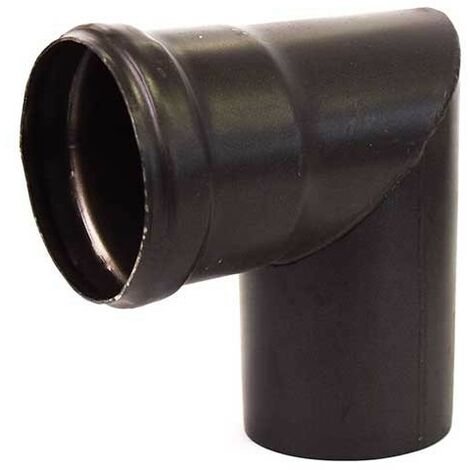 Curva 90° a due settori con ispezione ø80 serie pellet 1.2mm acciaio al carbonio verniciato nero