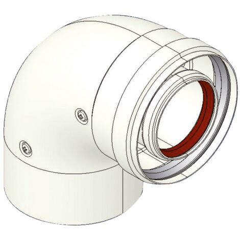 Curva 90° MF - ø 60 - 100 mm coassiale in alluminio 00000051342