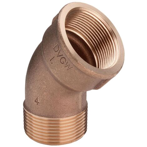 Curva a 45° D. 1/2 MF bronzo, filettatura R, filettatura Rp 264208