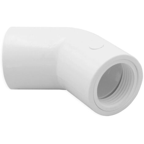 Curva a 45° FF ø 20 mm prodotta in PVC bianco (RAL 9010) 00000062012