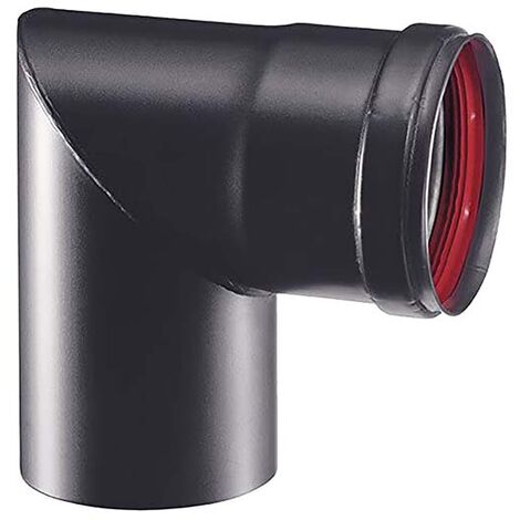 Curva a 90° a due settori, Ø 80 mm, linea pellet, colore nero