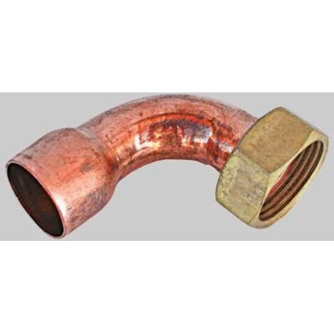 CURVA A 90° A SALDARE FEMMINA- DADO GIREVOLE - 18 x 3/4