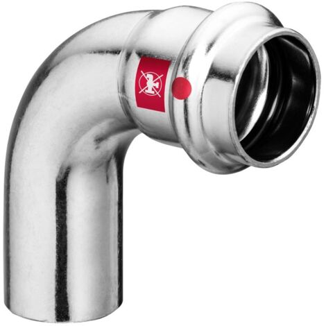 Curva a 90° MF D. 22 Prestabo con SC‑Contur, acciaio al carbonio zincato, estremità maschio, estremità a pressare femmina 558215
