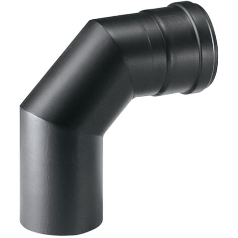 Curva a gomito per canna fumaria stufa a pellet in acciaio nero da 1,2 mm -Ø 80 mm / 45°