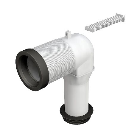 Curva a l per collegamento al pav. brida in plastica diam. 90-110 mm