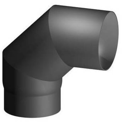 Curva acciaio al carbonio smaltato 90° mf  per stufe a legna diam. 120
