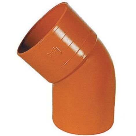 CURVA APERTA 45Â° PVC ROSSO PER TUBI IDRAULICI 100 mm