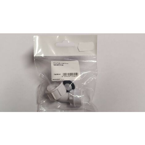 CURVA CARICO LAVATRICE - CON GUARNIZIONE- IN PLASTICA COLORE BIANCO