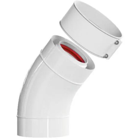 Curva coassiale 45° con manicotto e fascetta per caldaie convezionali ø60/100 PUCCI