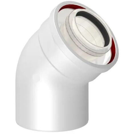 Curva coassiale 45° maschio femmina di cambio direzione per caldaie a condensazione ø60/100 NPE