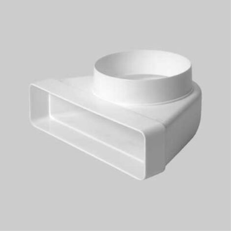 Curva con riduzione da tubo tondo a rettangolare da ø 100 mm a mm 110x55 PES
