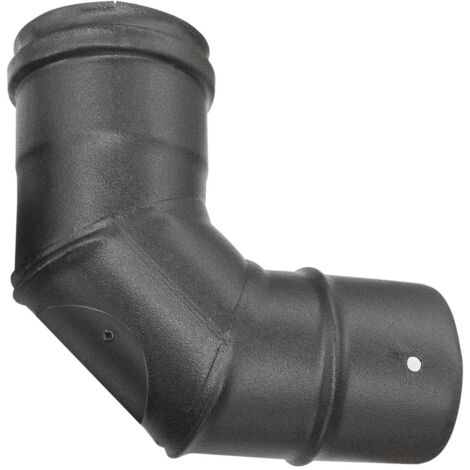 Curva de 90 con inspección para chimenea de humos DN 80 esmaltada pintada esmaltada 600 grados estufa de pellets tubo negro CE Made in Italy