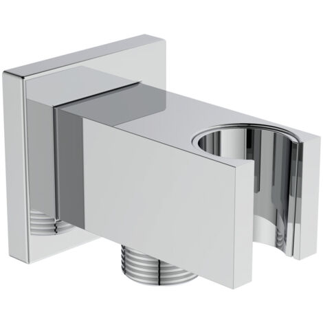 Curva di collegamento a parete IDEALRAIN con supporto doccia quadrato cromato IDEAL STANDARD