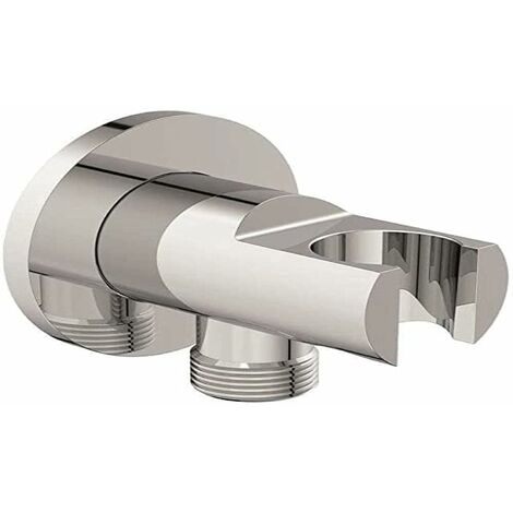 Curva di collegamento a parete IDEALRAIN con supporto doccia tondo cromato IDEAL STANDARD
