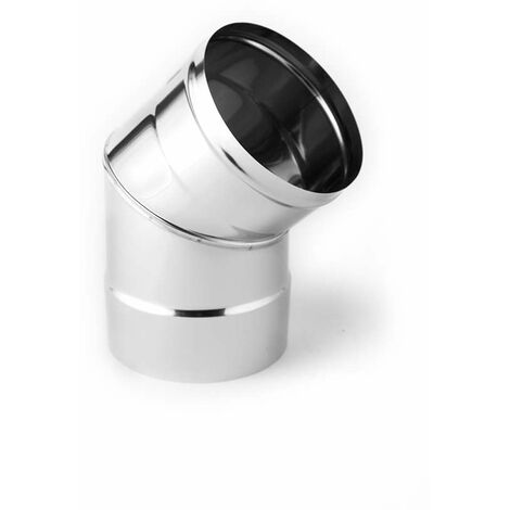 Curva Fumo Inox Conix Mono - Argento - Ø 80 mm