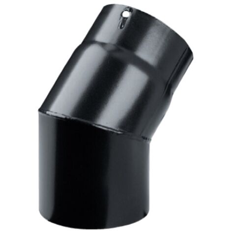 curva gomito 45o   200 mm 20 cm in acciaio nero per stufa a legna 1,2 mm porcellanato