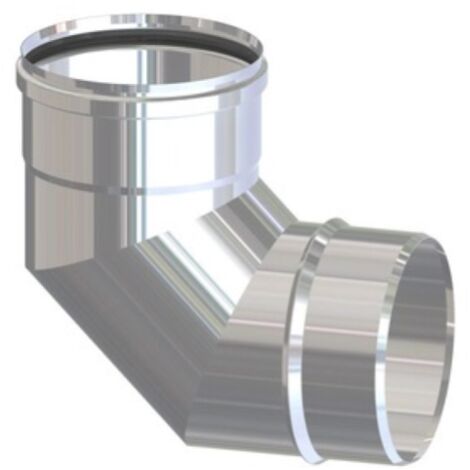 curva gomito 90o 8 cm 80 mm acciaio inox AISI 304 attacco FM stufa stufe pellet