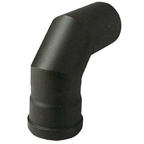 curva gomito 90o in acciaio 12 cm 120 mm nero per stufe pellet 1,2 mm porcellanato