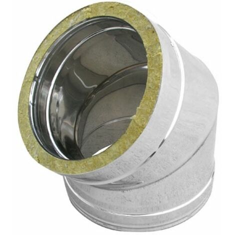 CURVA IN ACCIAIO INOX 316L A 45° DOPPIA PARETE D. Int. 130 - D. Est. 180