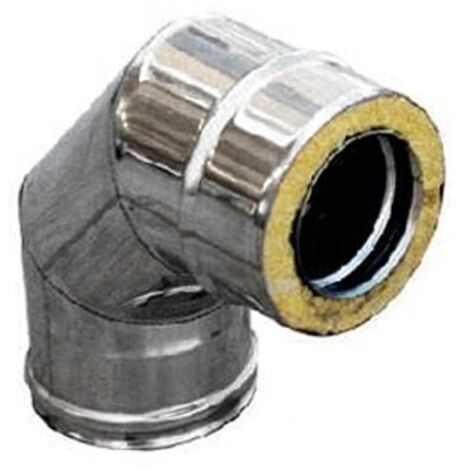 CURVA IN ACCIAIO INOX 316L A 90° DOPPIA PARETE D. Int. 150 - D. Est. 200