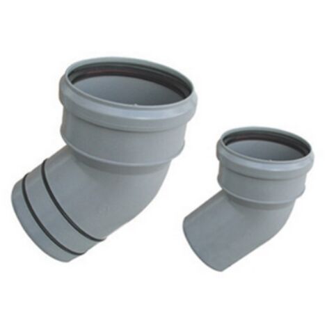 CURVA IN PP RIDUZIONE AL  PVC DIAM. 110 / 100  VALSIR 45°  con oring VALSIR