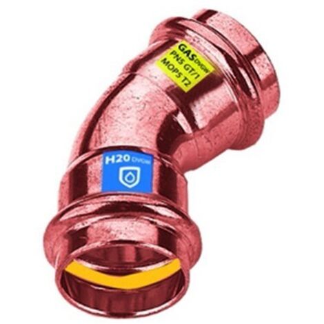 CURVA IN RAME A PRESSARE 45° FF ACQUA/GAS Diam. 12