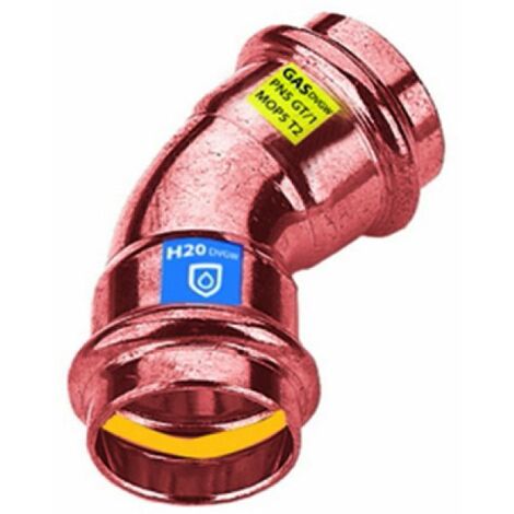 CURVA IN RAME A PRESSARE  45° FF ACQUA/GAS Diam. 28