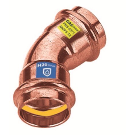 CURVA IN RAME A PRESSARE  45° FF ACQUA/GAS Diam. 28 FRABO