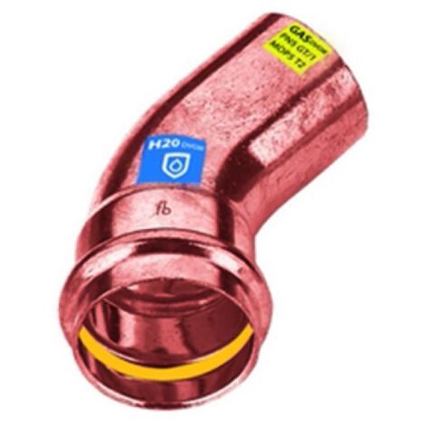 CURVA IN RAME A PRESSARE  45° MF ACQUA/GAS Diam. 22
