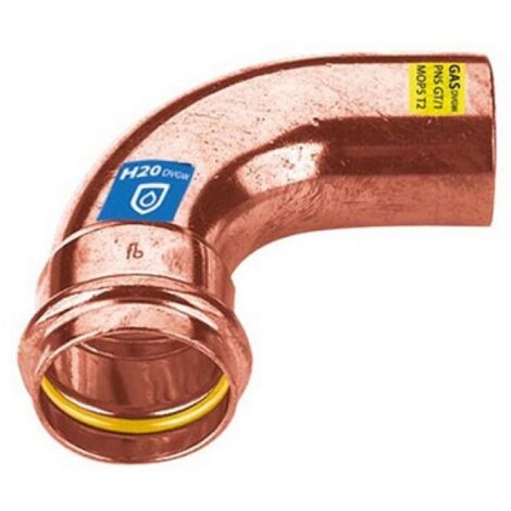 CURVA IN RAME A PRESSARE  90° MF ACQUA/GAS Diam. 35