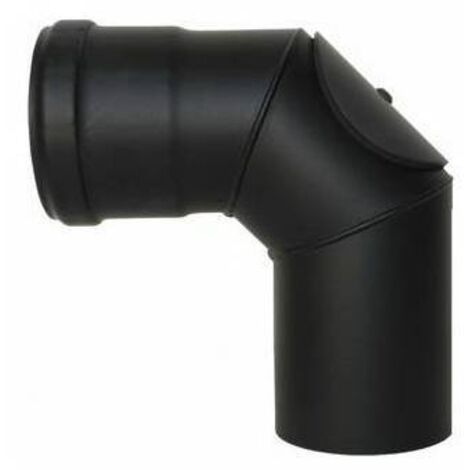 CURVA ISPEZIONABILE CON PORTELLO PELLET SMALTATO Diam. 100 DK