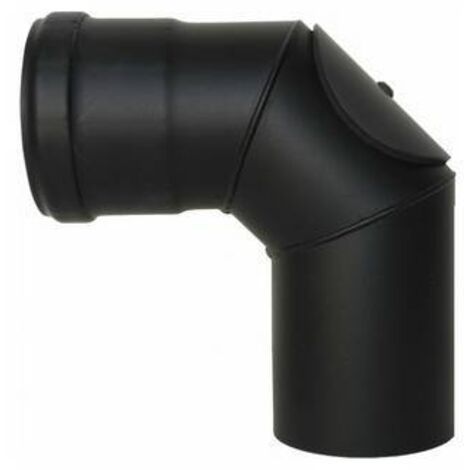 CURVA ISPEZIONABILE CON PORTELLO PELLET SMALTATO Diam. 80 DK