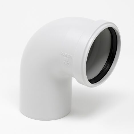 Curva m/f 87° Ø60 per canali fumo a condensazione in pp bianco con guarnizione epdm premontata flue pabcn 90 d60