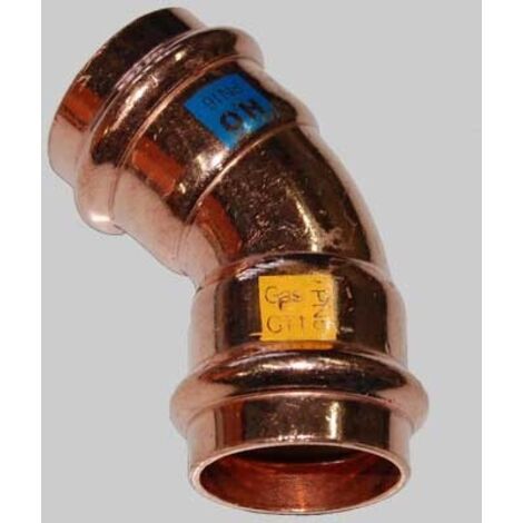 CURVA RAME A PRESSARE 45° FEMMINA/FEMMINA - 22 x 22