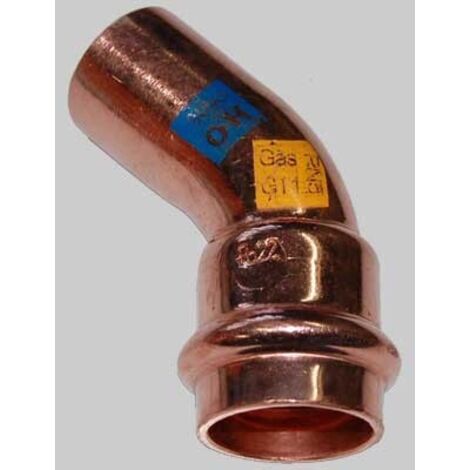 CURVA RAME A PRESSARE 45° MASCHIO/FEMMINA - 28 x 28