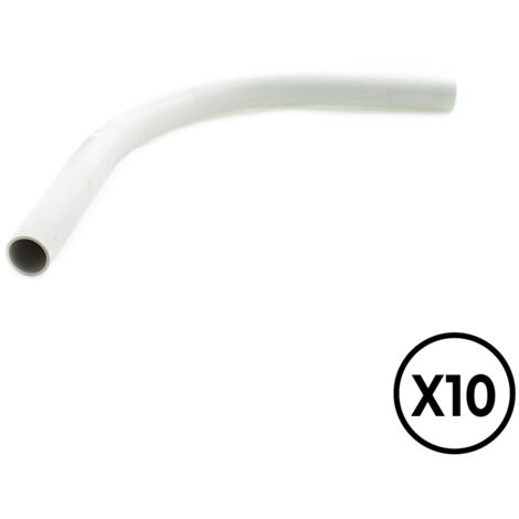 Curva rigida pvc ø 20 mm, gris, 10 unidades
