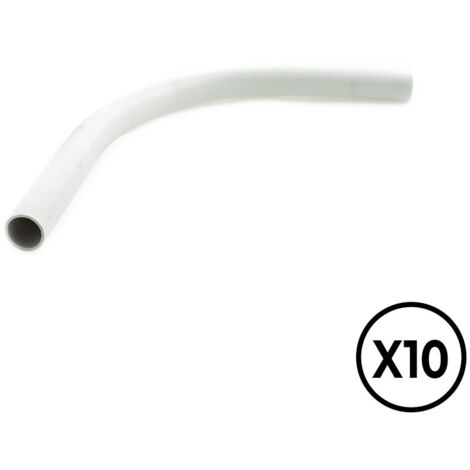 Curva rigida pvc ø 25 mm, gris, 10 unidades