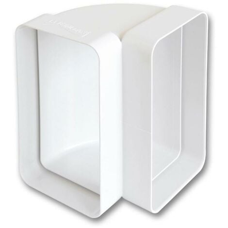 Curva verticale tubo rettangolare la ventilazione bianco - ccv126b