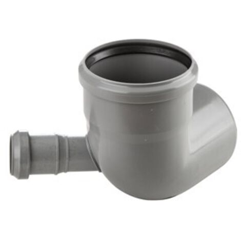 Curva wc 87° ad innesto in pp con attacco laterale sinistro serie ed tech ø110/50 WAVIN