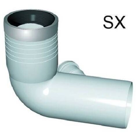 CURVA WC PROLUNGATA 1 ATTACCO CON GUARNIZIONE E TAPPO D. 110-116-40 SX NICOL