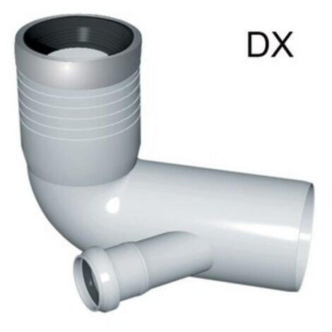 CURVA WC PROLUNGATA 1 ATTACCO CON GUARNIZIONE E TAPPO D. 90-116-50 DX NICOL