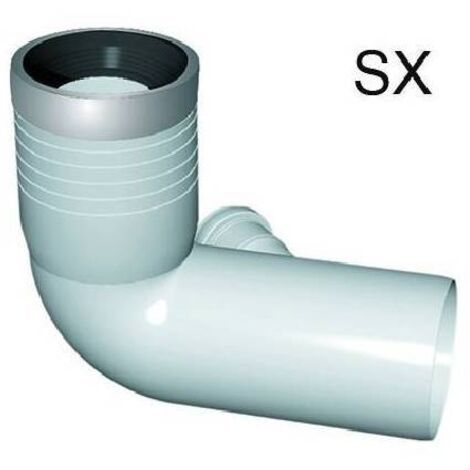 CURVA WC PROLUNGATA 1 ATTACCO CON GUARNIZIONE E TAPPO D. 90-116-50 SX NICOL