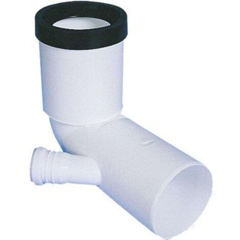 CURVA WC PROLUNGATA + 1 ATTACCO SCARICO IDRICO - PP BIANCO MM 90X40 - 1 pezzo