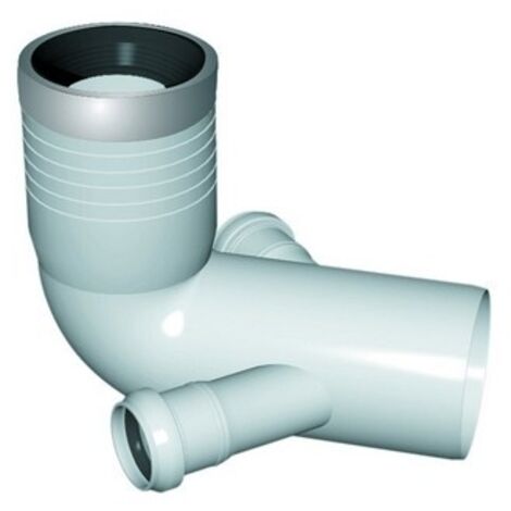 CURVA WC PROLUNGATA 2 ATTACCHI CON GUARNIZIONE E TAPPO D. 90-116-40 NICOL
