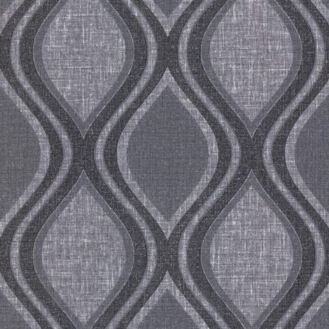 Curve Charcoal Wallpaper Arthouse Heavy Weight Vinyl Textured Paste The Wall
