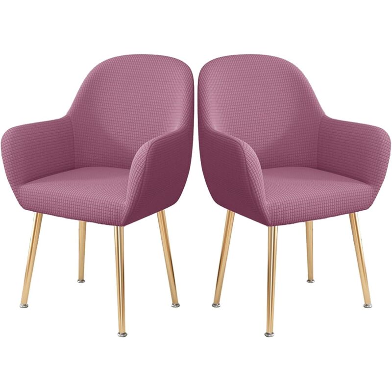 Curved Back Chair Covers for Dining Chairs Set of 2,
