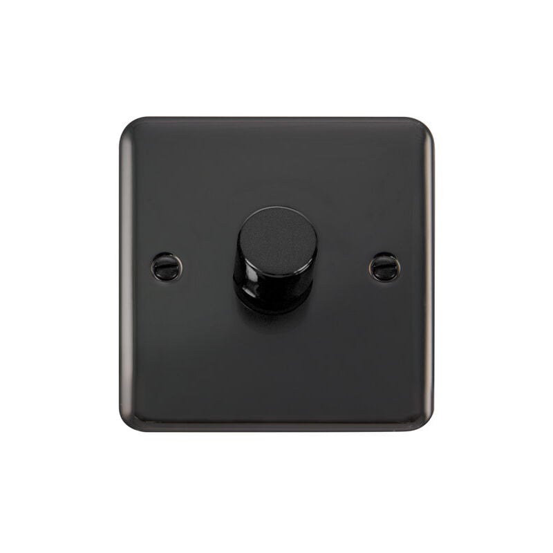 Se Home - Curved Black Nickel 1 Gang 2 Way led 100W Trailing Edge Dimmer Light Switch