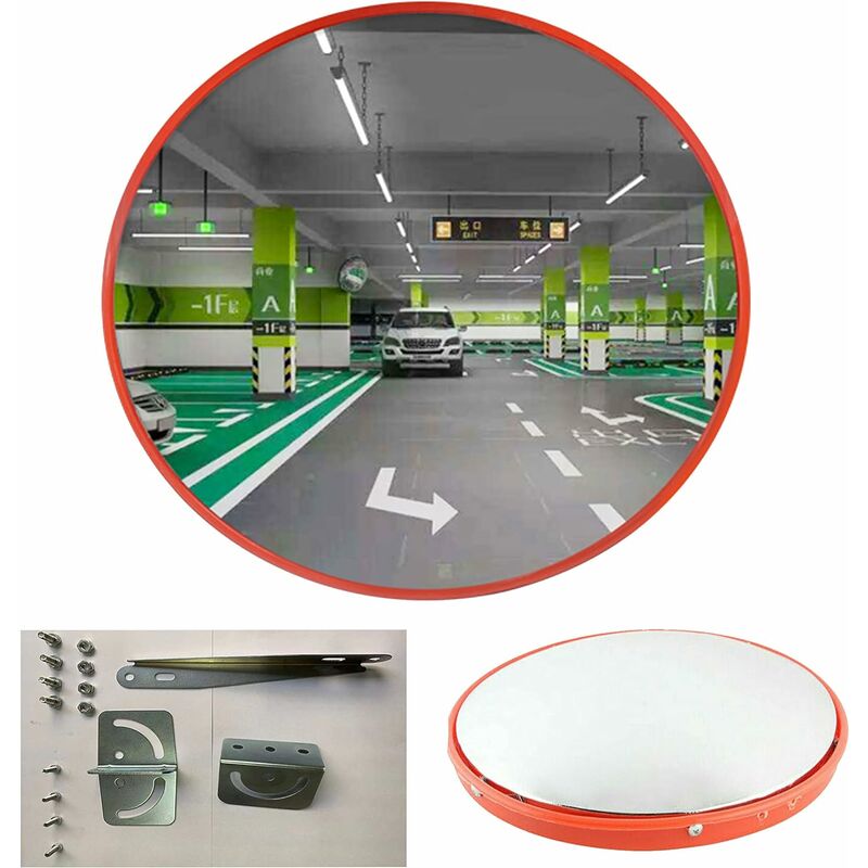 Dayplus - Curved Convex Mirror 45CM For Street Corner, Garage, Parking, Driveway, Supermarket